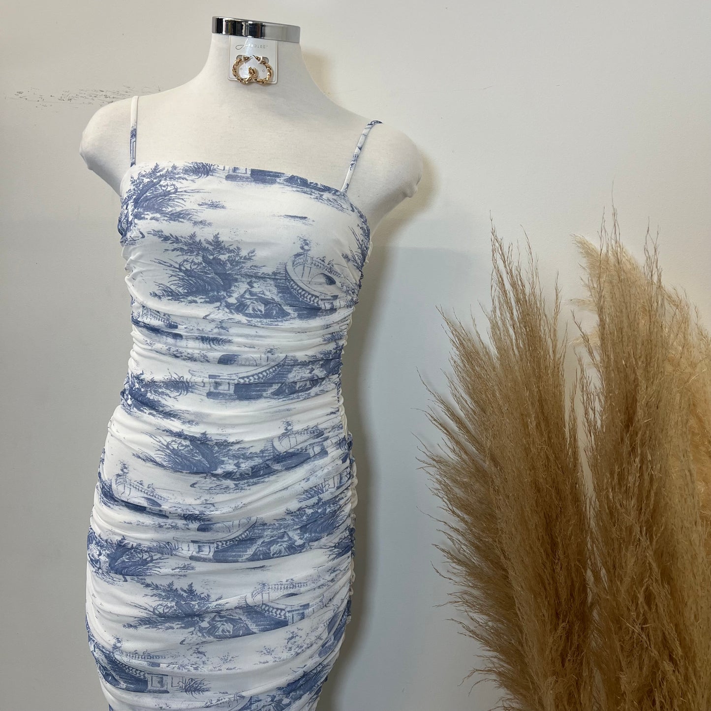 Carolina Dress-White/Blue