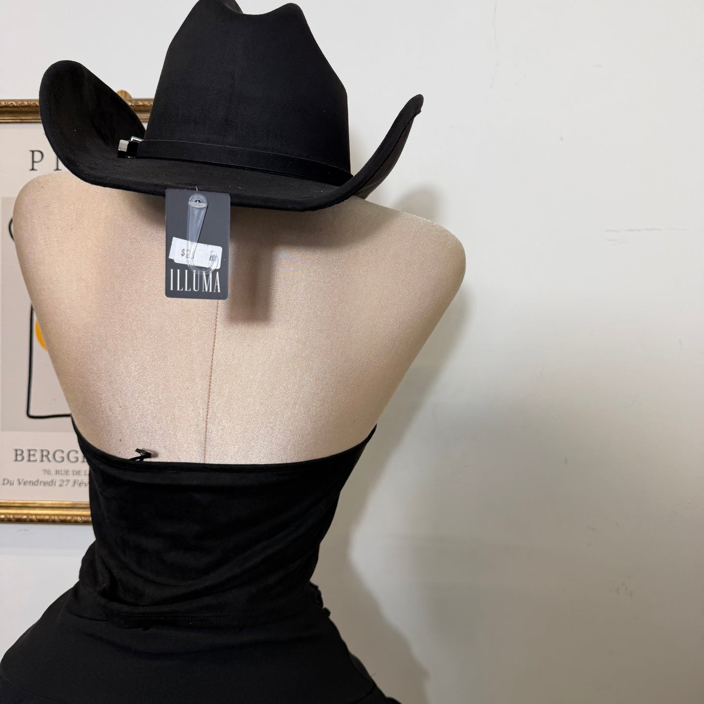 Tie Front suede Top with stitch Detail-Black