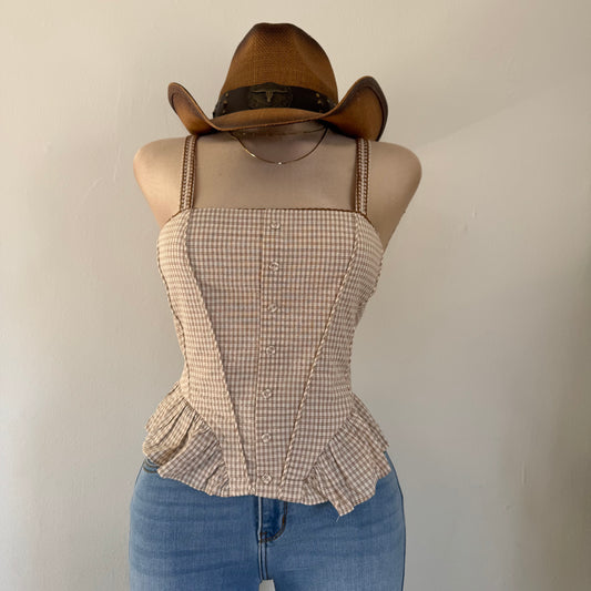 Rodeo Halter Top-Brown