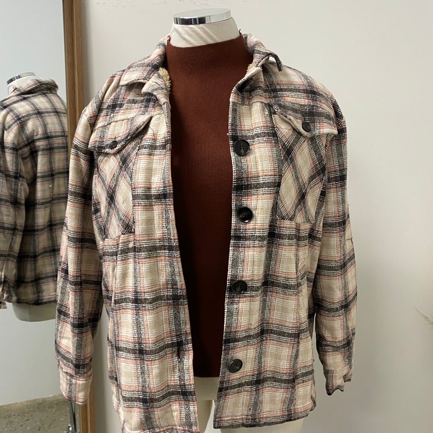 Plaid Jacket With Fleece PL-Cafe