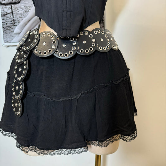 Elastic Mini Skirt-Black