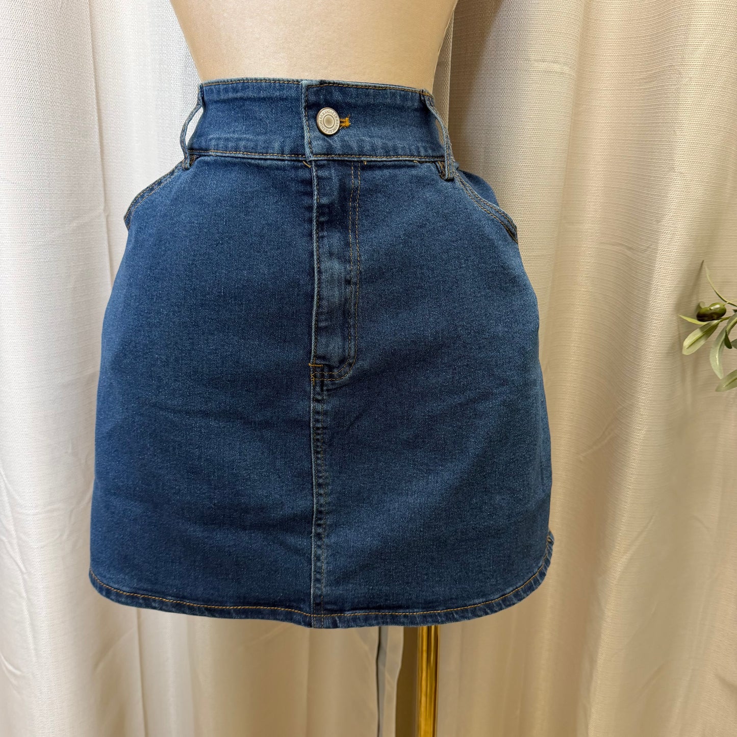 PL-Denim Mini Skirt -Di denim