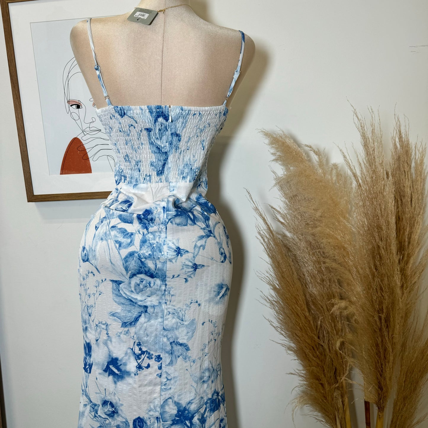 Grecia Maxi Dres-Blue/White