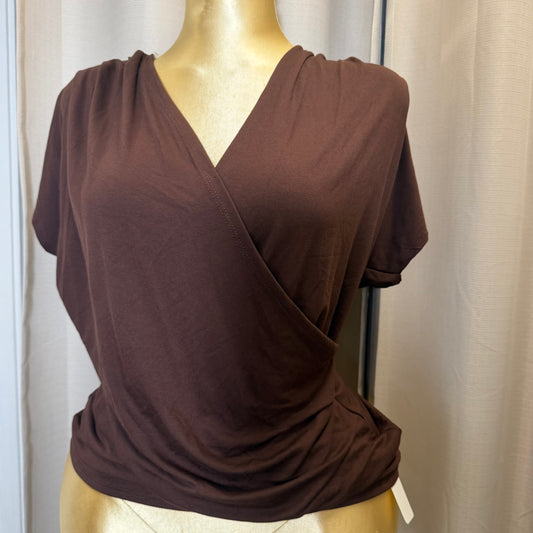 PL-V-Neck Top-Brown