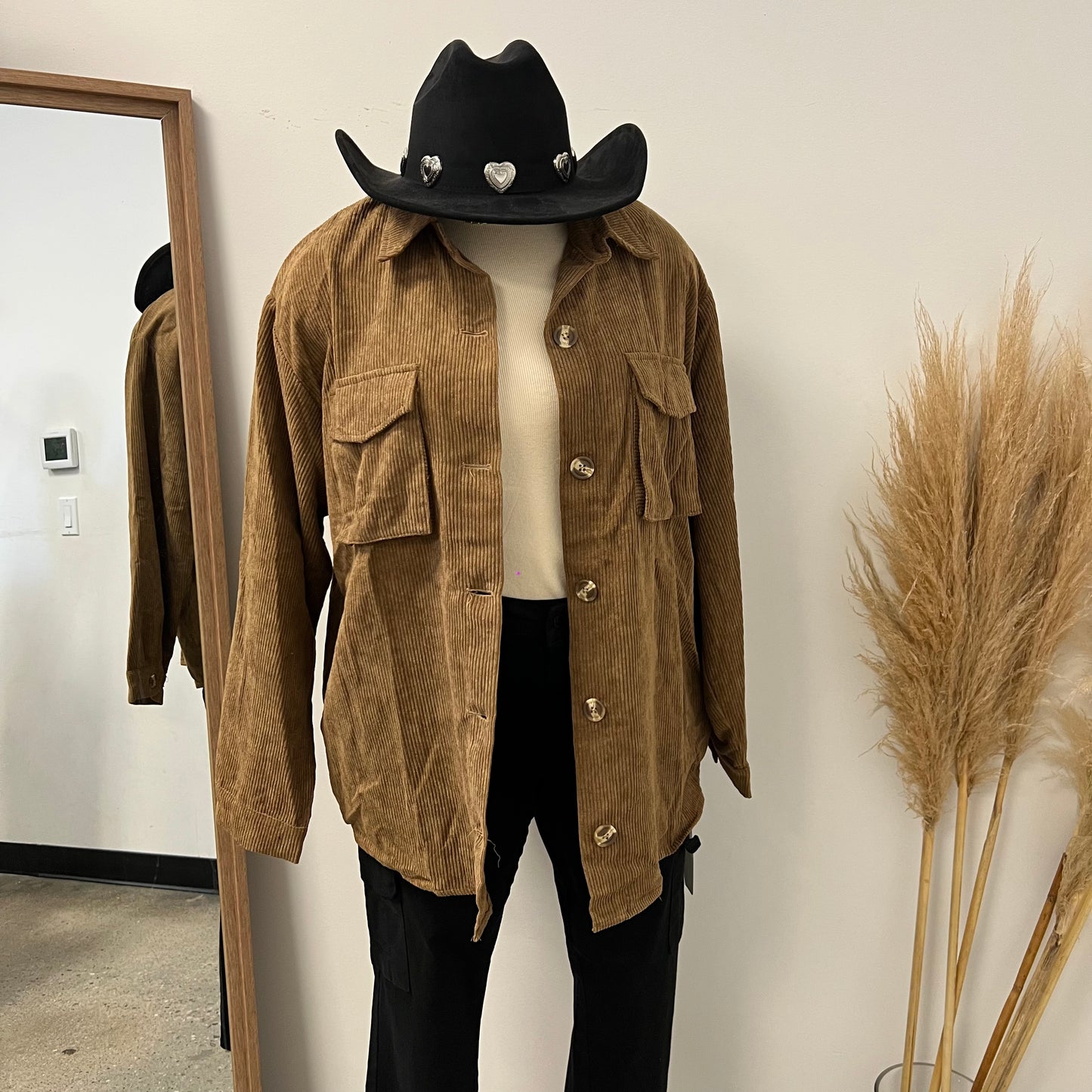 Luz oversized Corduroy Shacket PL- Brown