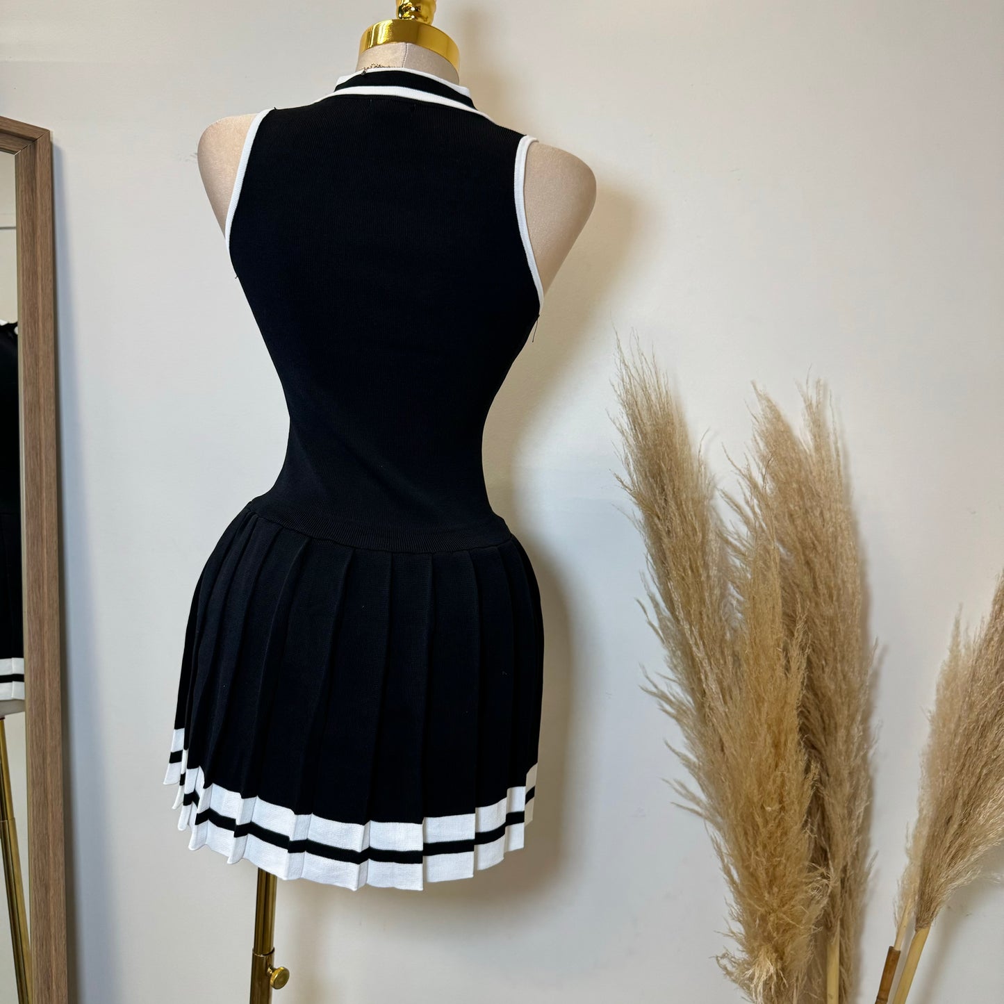 Tennis Dress-Black/White