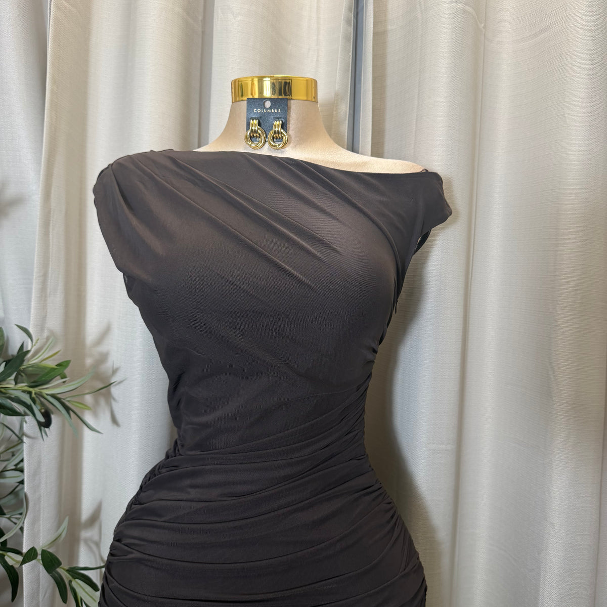 Luxi Dress-Brown