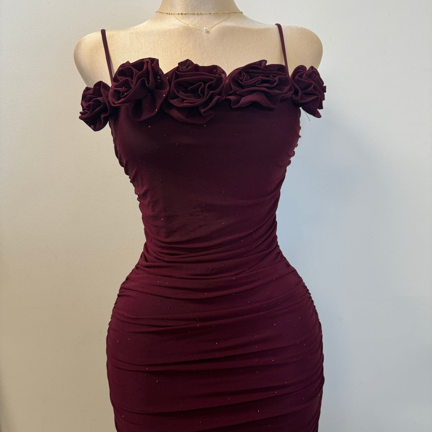 Audrina Dress-Burgundy