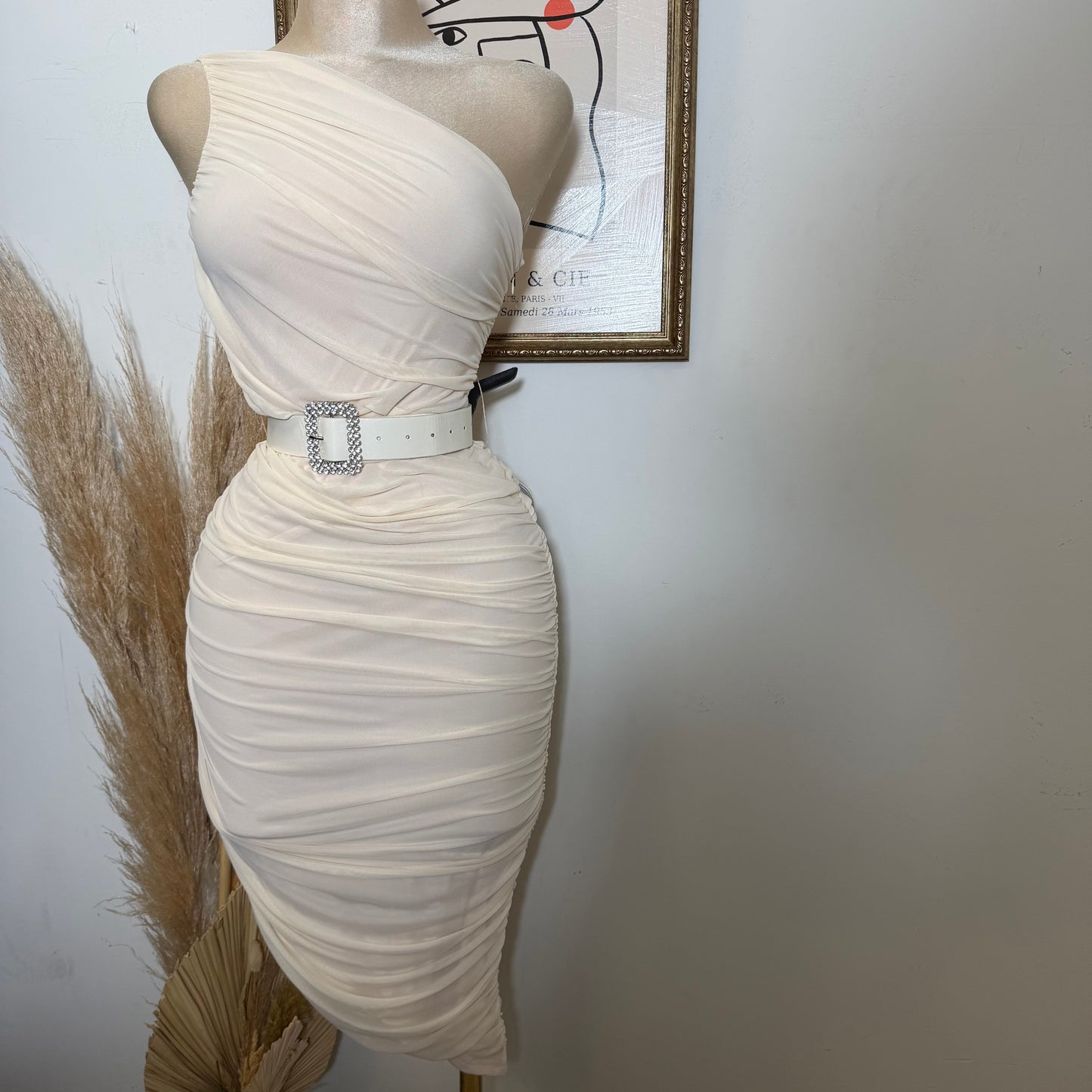 Contour Luxe Midi Dress-Cream