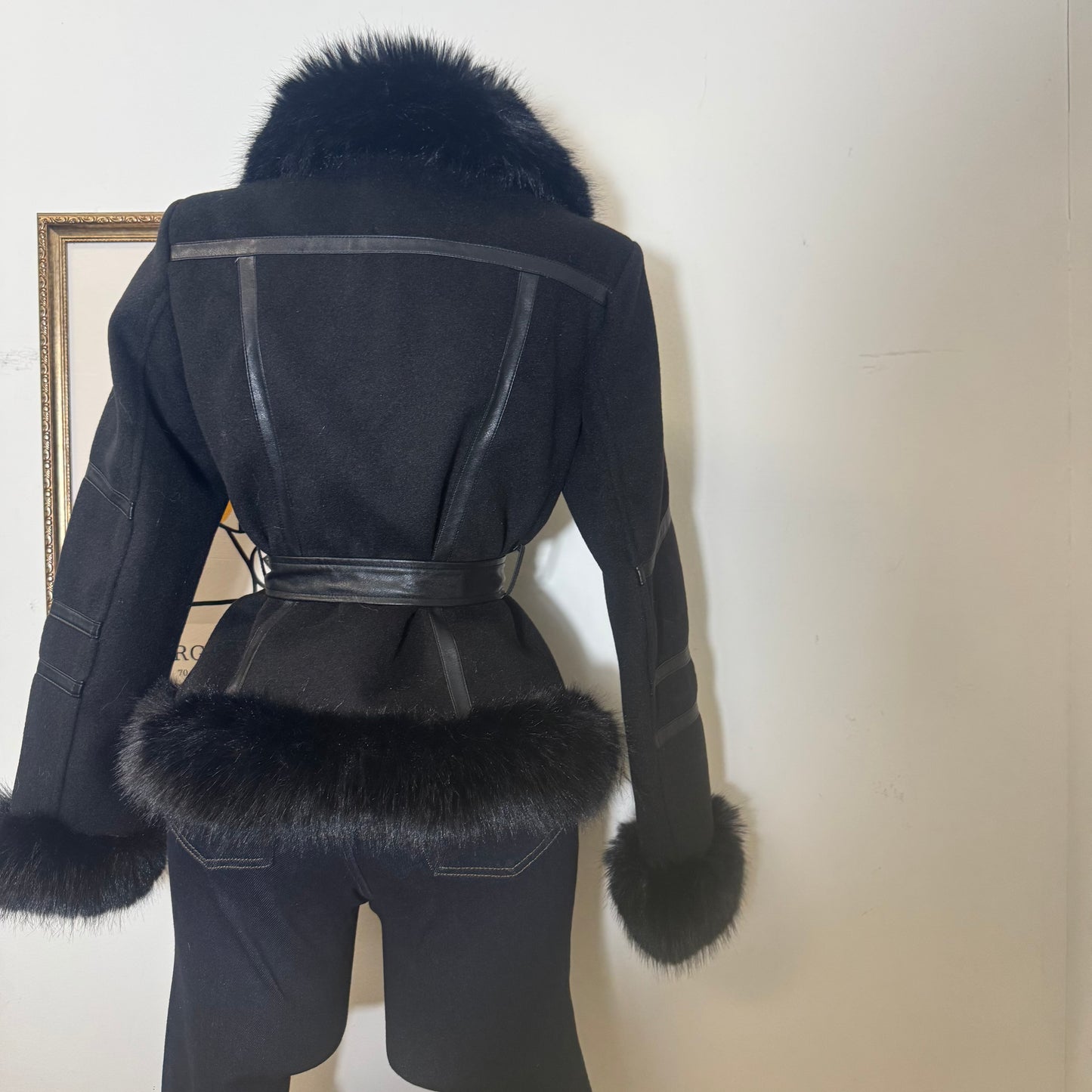 Monaco luxe Sherpa Coat-Black