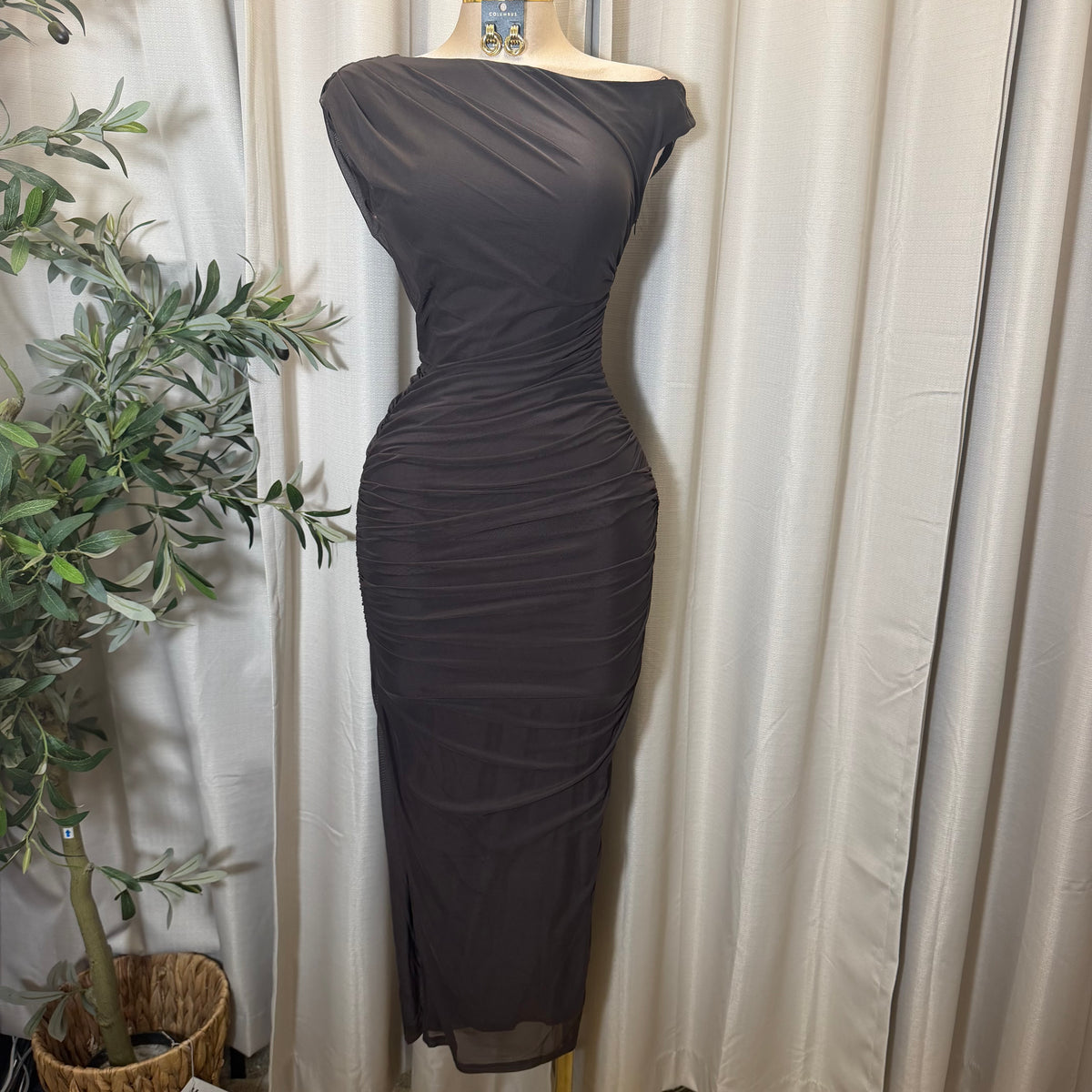 Luxi Dress-Brown