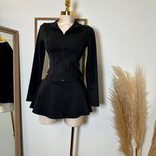 Coquetona Tennis Skirt Set-Black