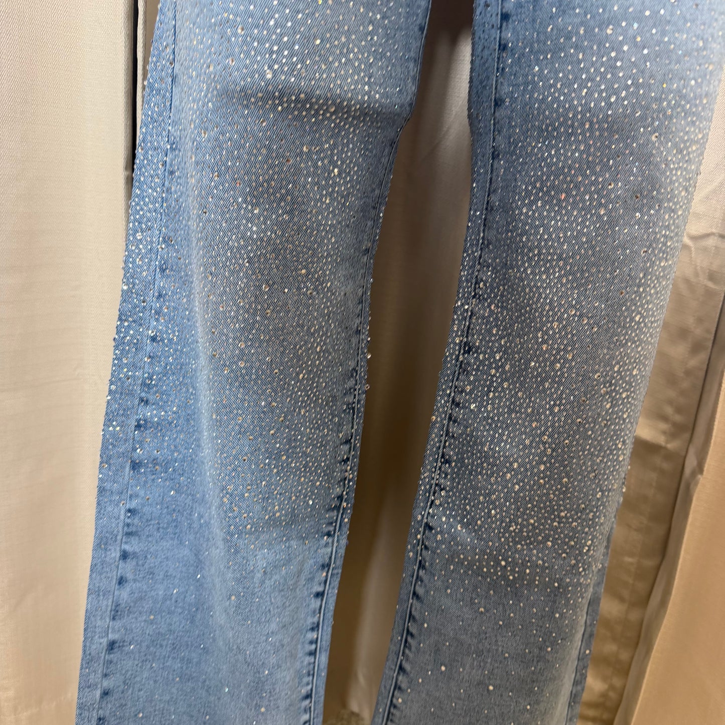 TQM Rhinestone Jeans-Blue