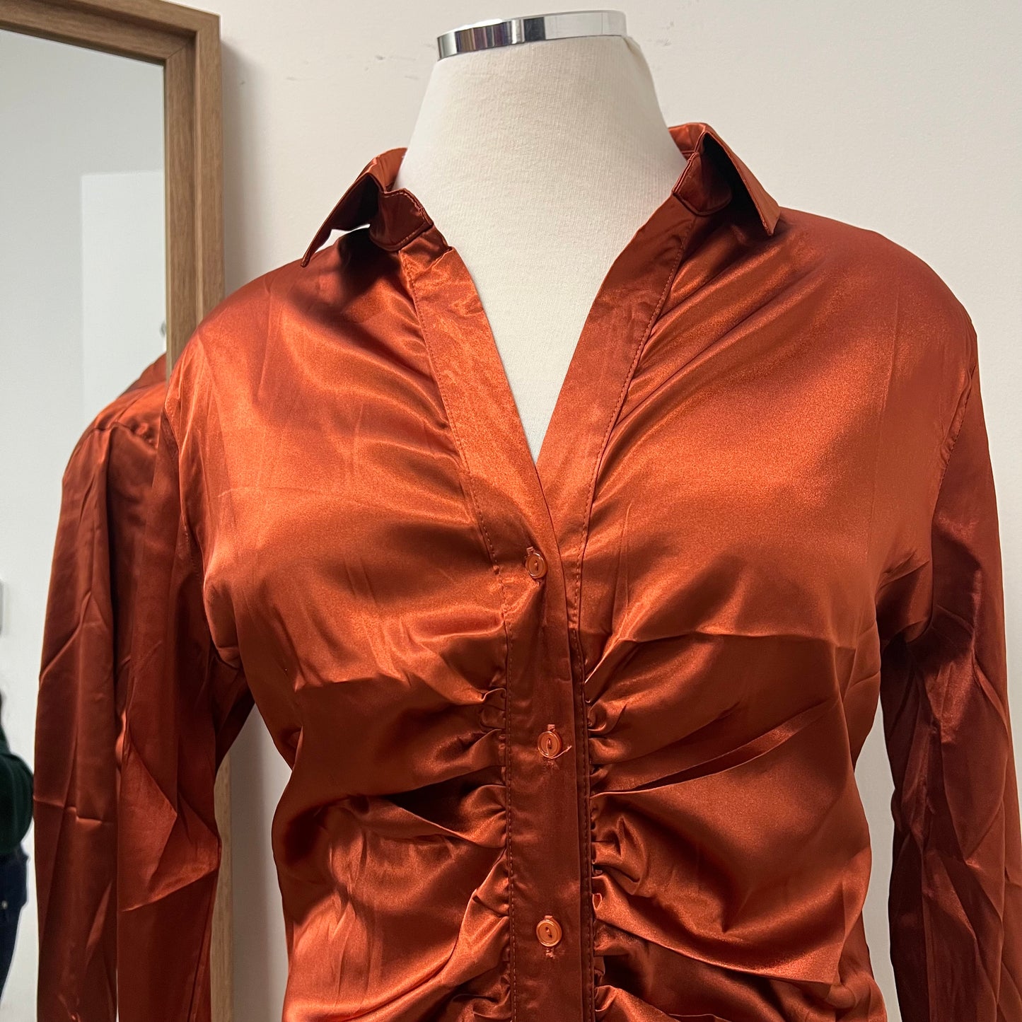 Ginger Satin button up PL-Rust