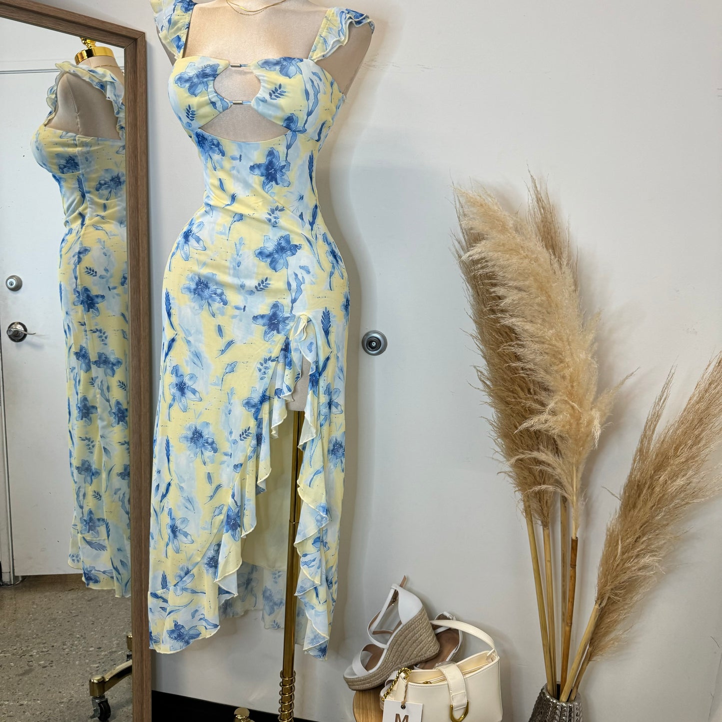 Karol Dress-Yellow/Blue