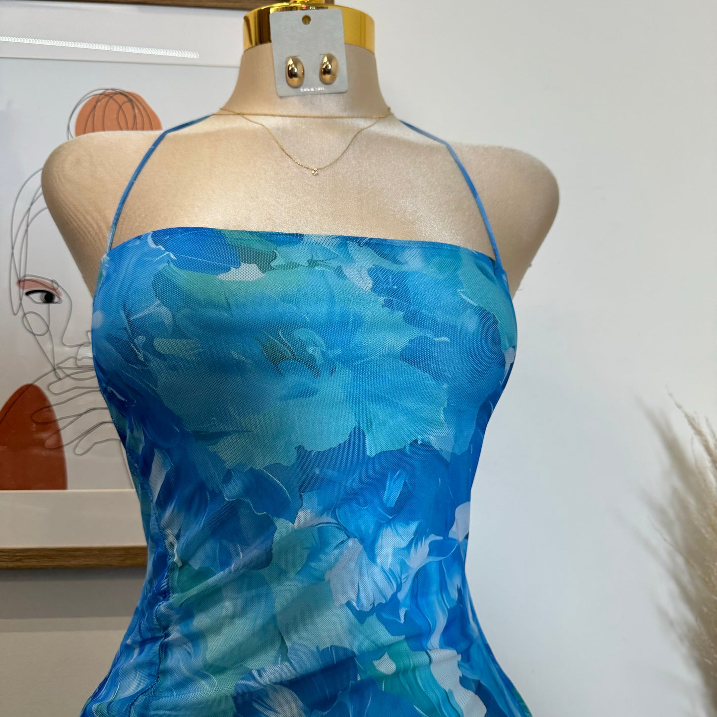 Ay Mama Mesh Dress-Blue