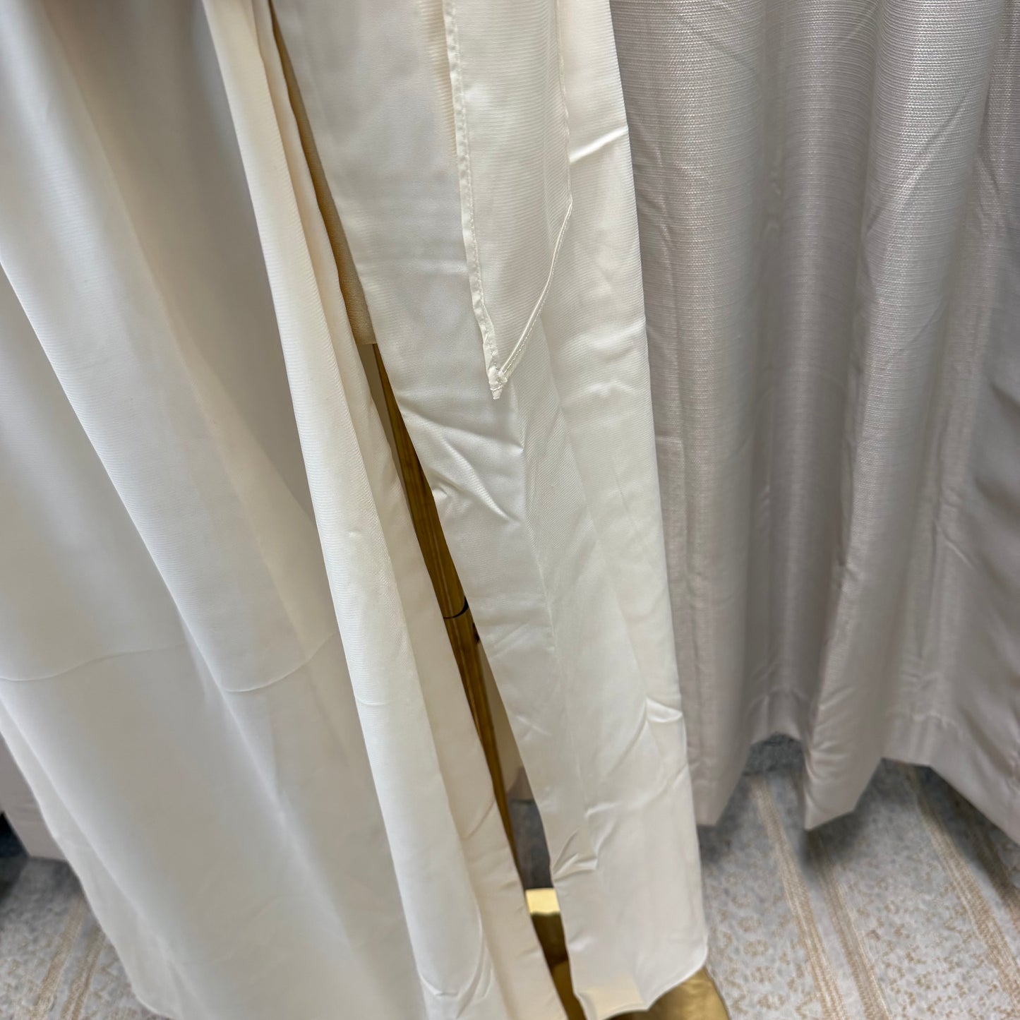 Strapless Scarf Neck Overlay Maxi Dress-Cream