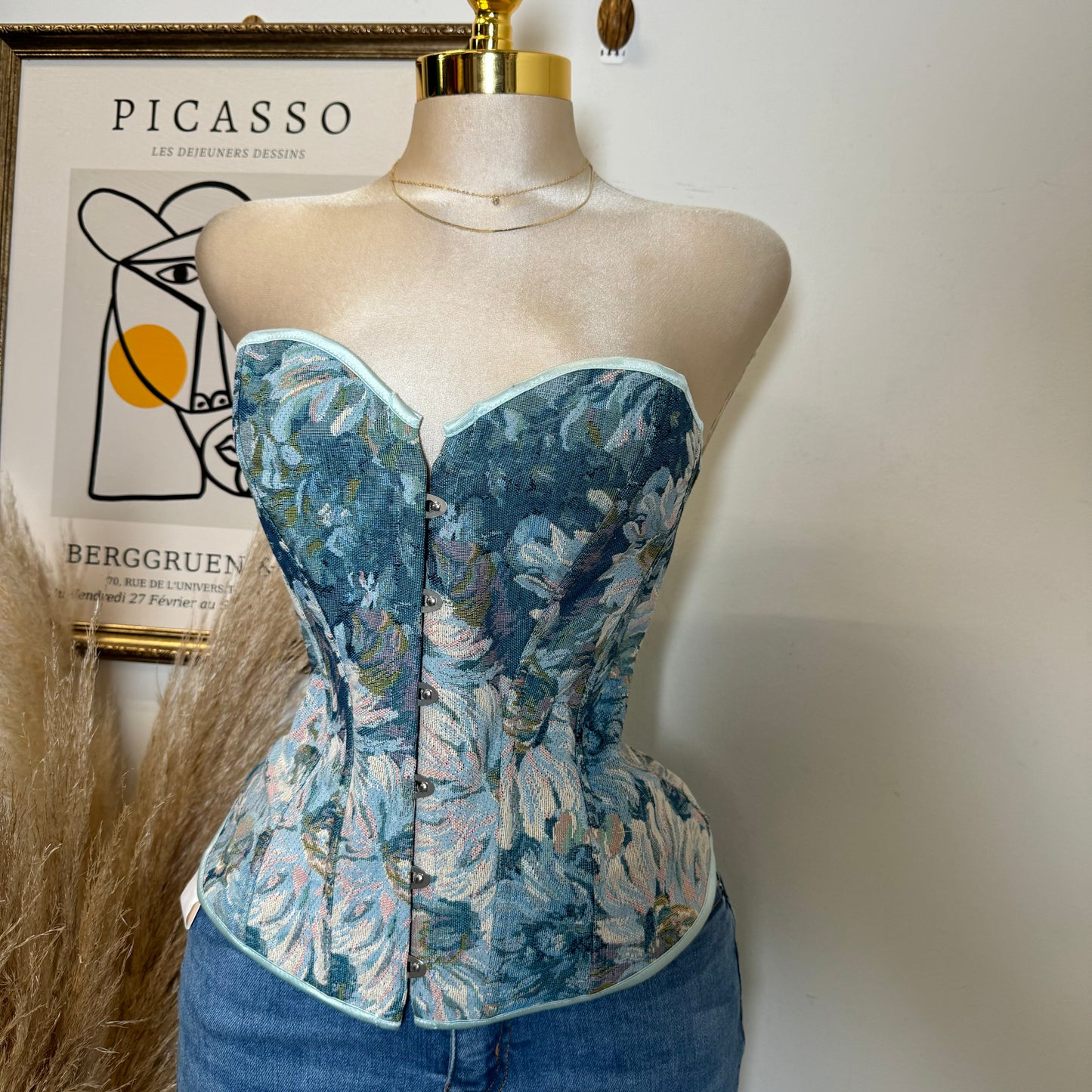 Long Corset Top-Blue