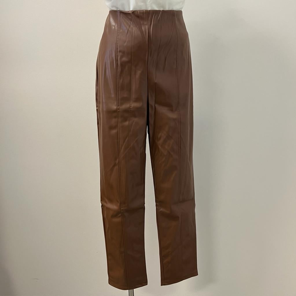 ISADORA PU  LEGGINGS  PL-BROWN