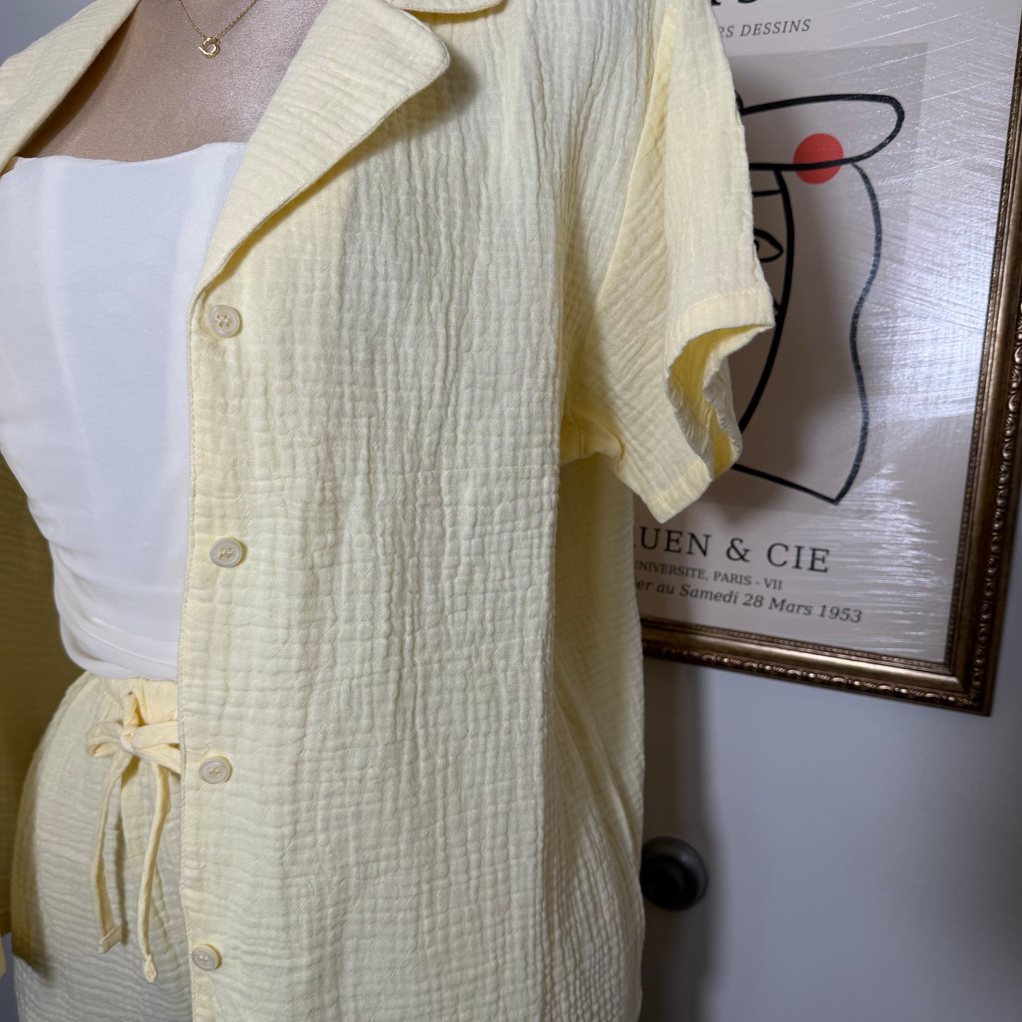 Short sleeve shirt & Short set-Yellow