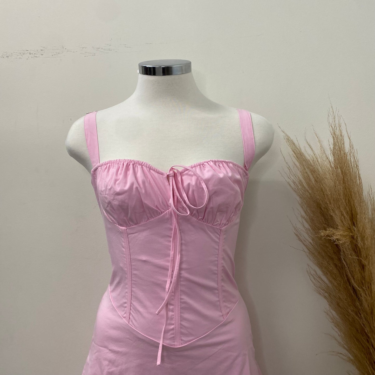 Shayla Corset Dress-Baby Pink