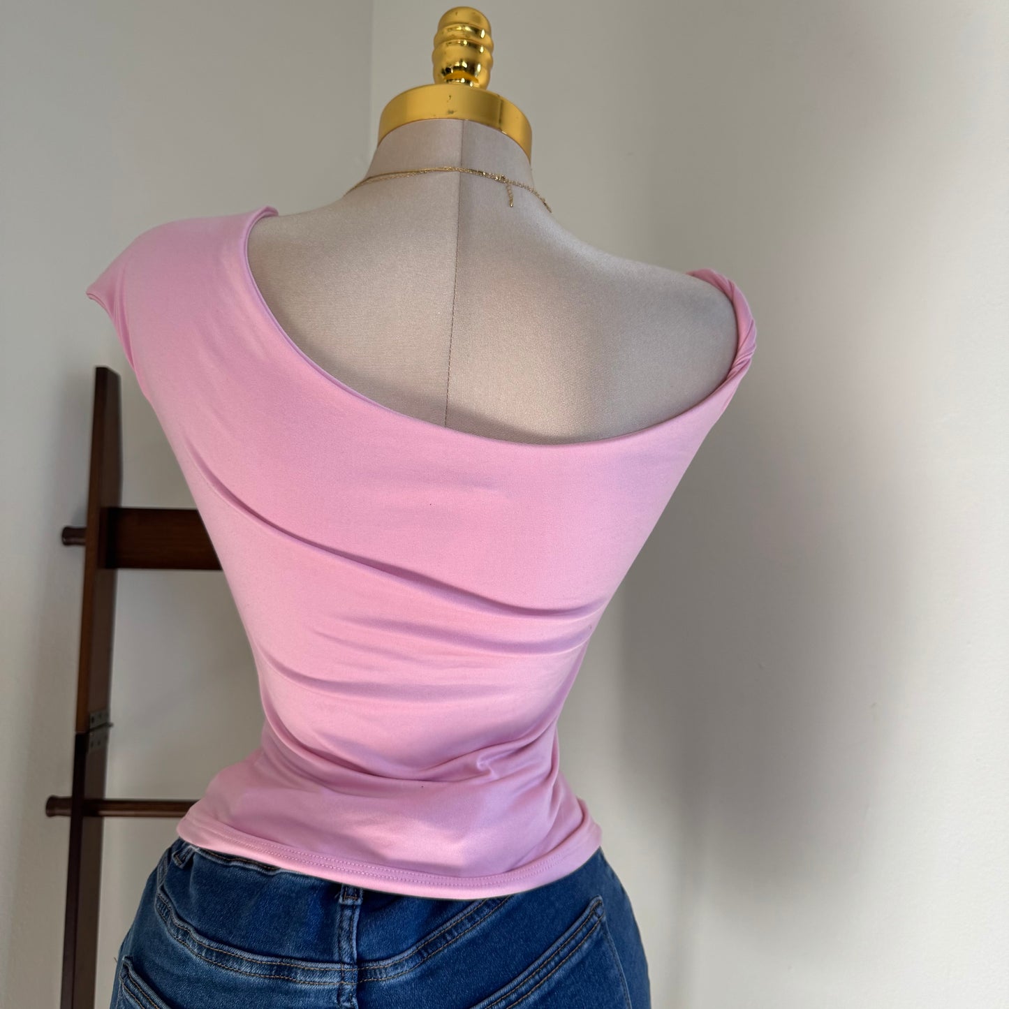Asymmetrical Double Layered Top-Pink