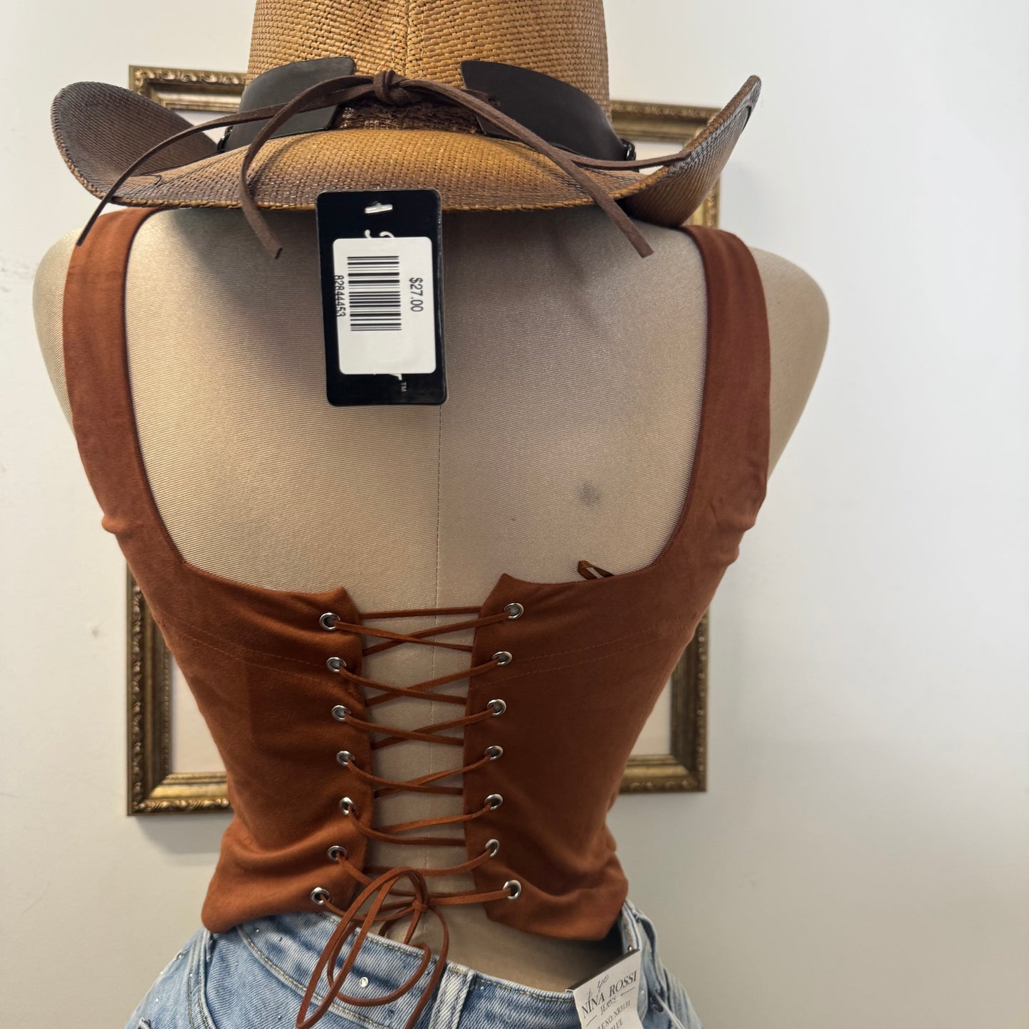 Western corset Top- rust