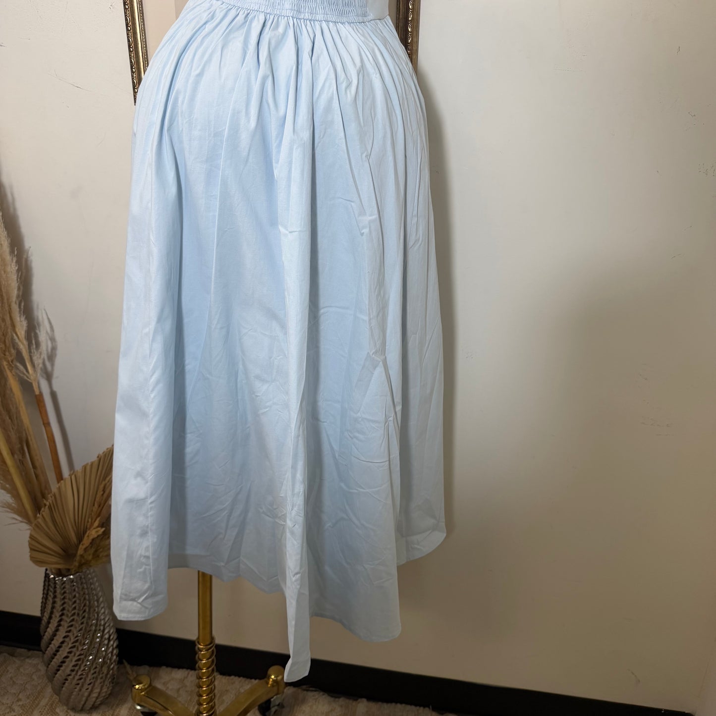 Halter Flate Midi Dress-Blue