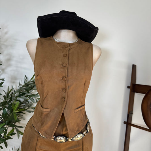 Suede Vest-Tan