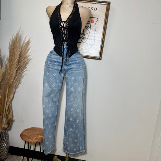 Logo Rhinestpants-Blue