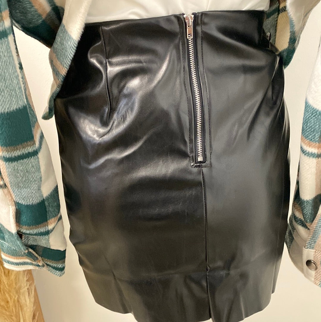 Roberta Leather Skirt