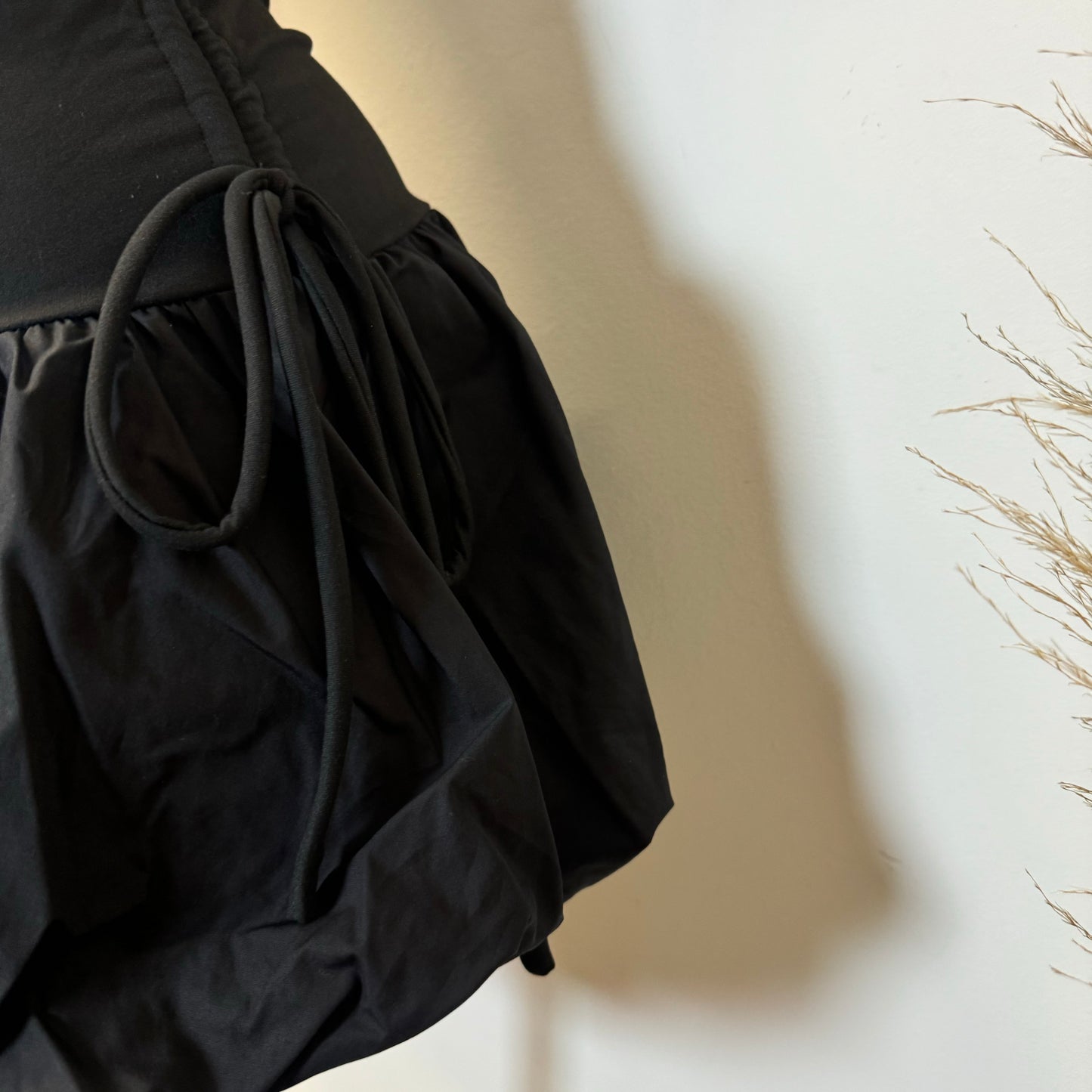 Asymmetric Bubble Dress-Black