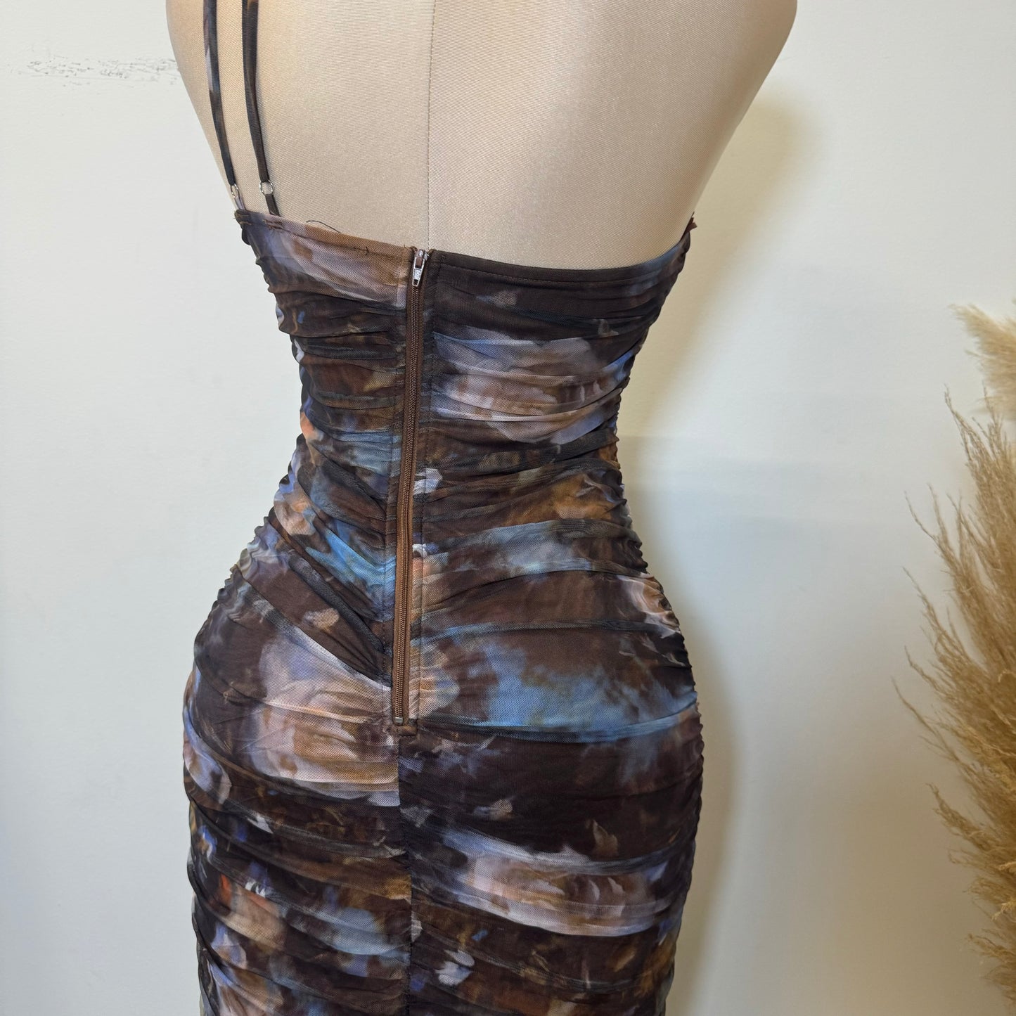 Kallie Midi Dress-Multi Brown