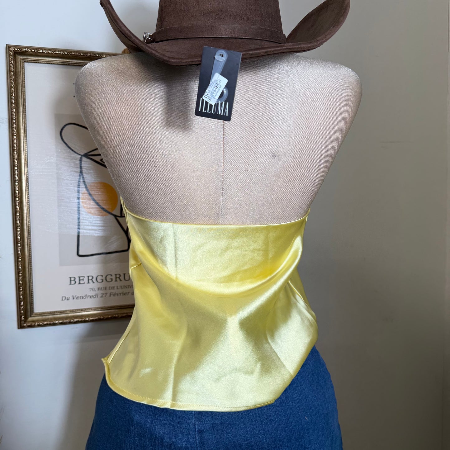 Satin Halter Top-Butter Yellow