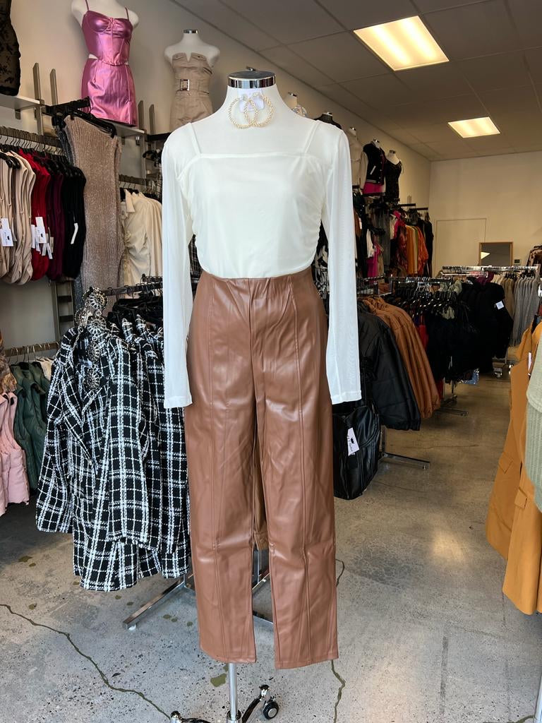 ISADORA PU  LEGGINGS  PL-BROWN