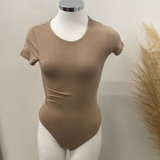 Basic Bodysuit Top-Khaki