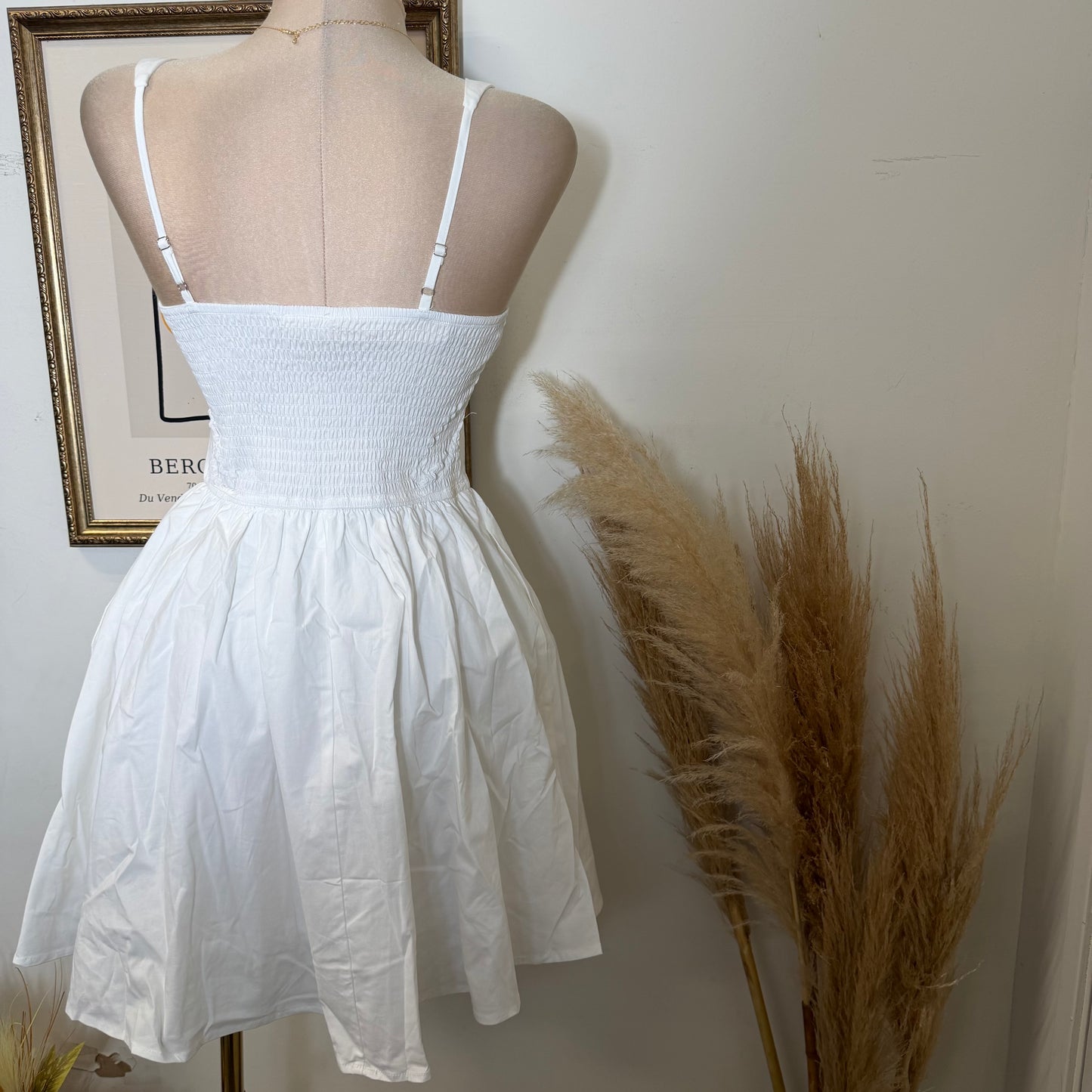 Corset Midi Dress-White
