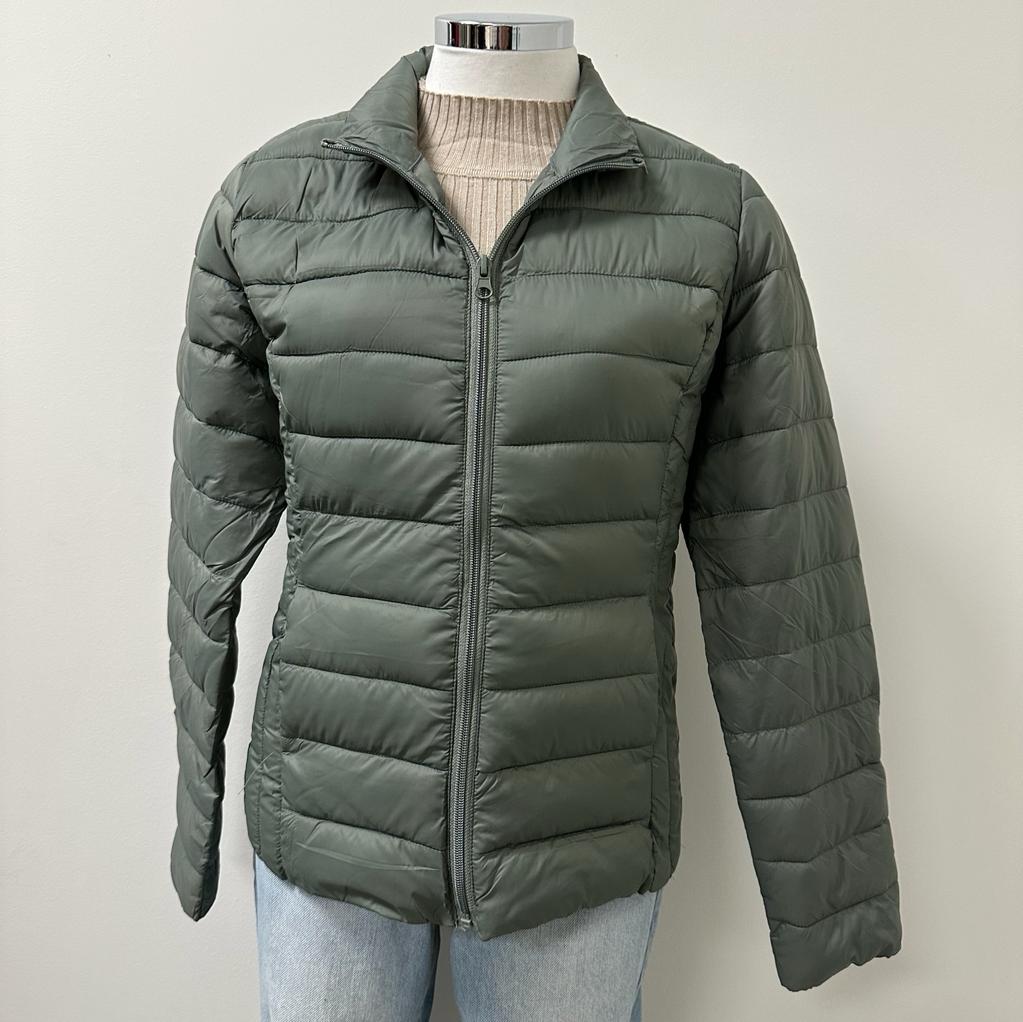 Gina Padded Thermal Zip Up Jacket -Olive