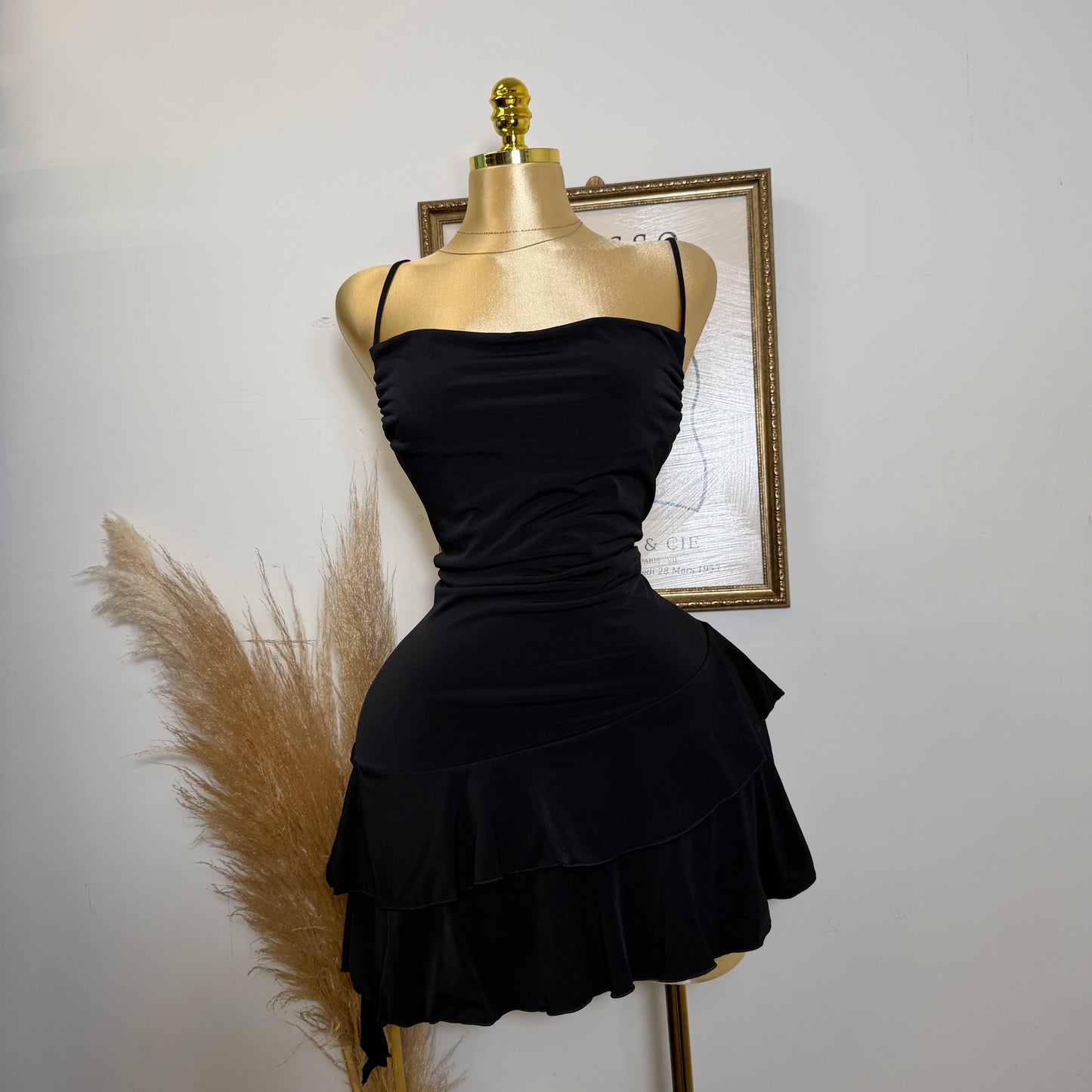 PL-Spaghetti Dress-Negro