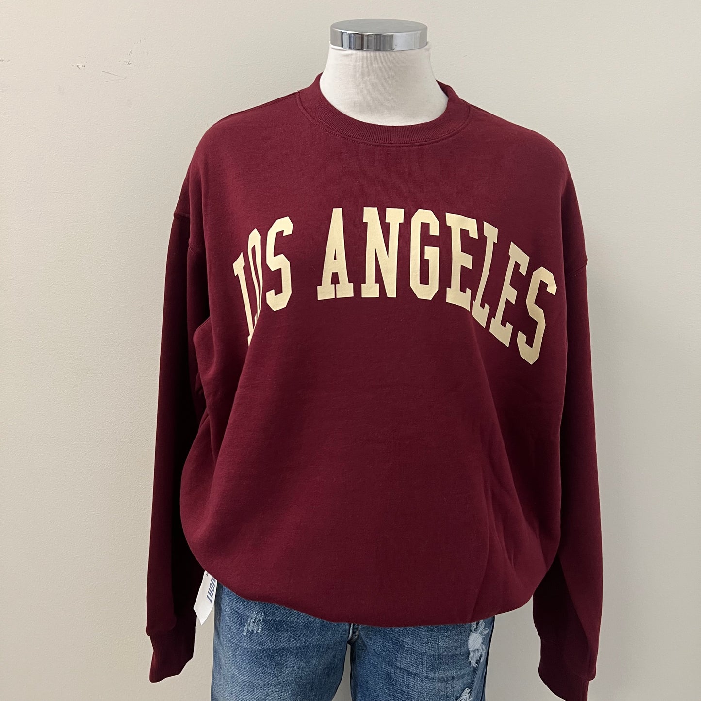 LOS ANGELES CREWNECK-BURGUNDY