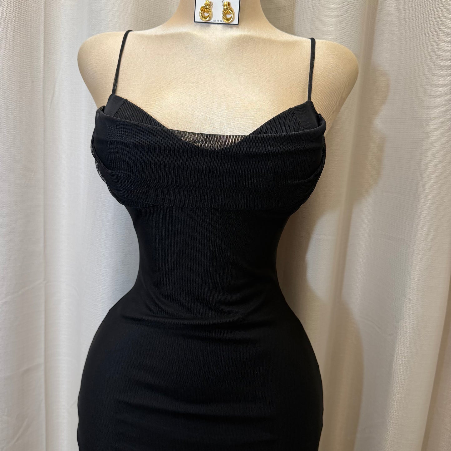 Mismaloya Mesh Dress-Black