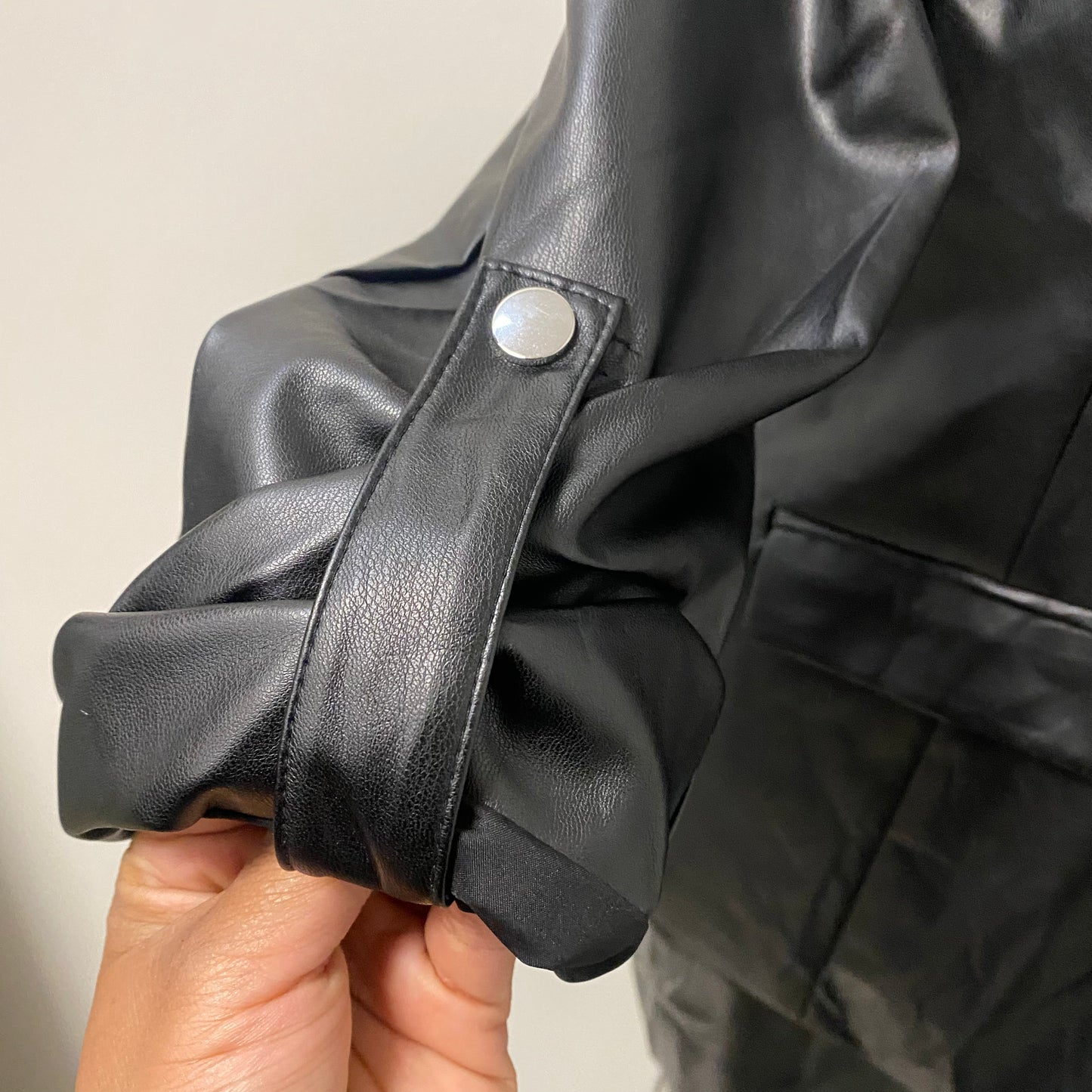 Leather Blazer-Black