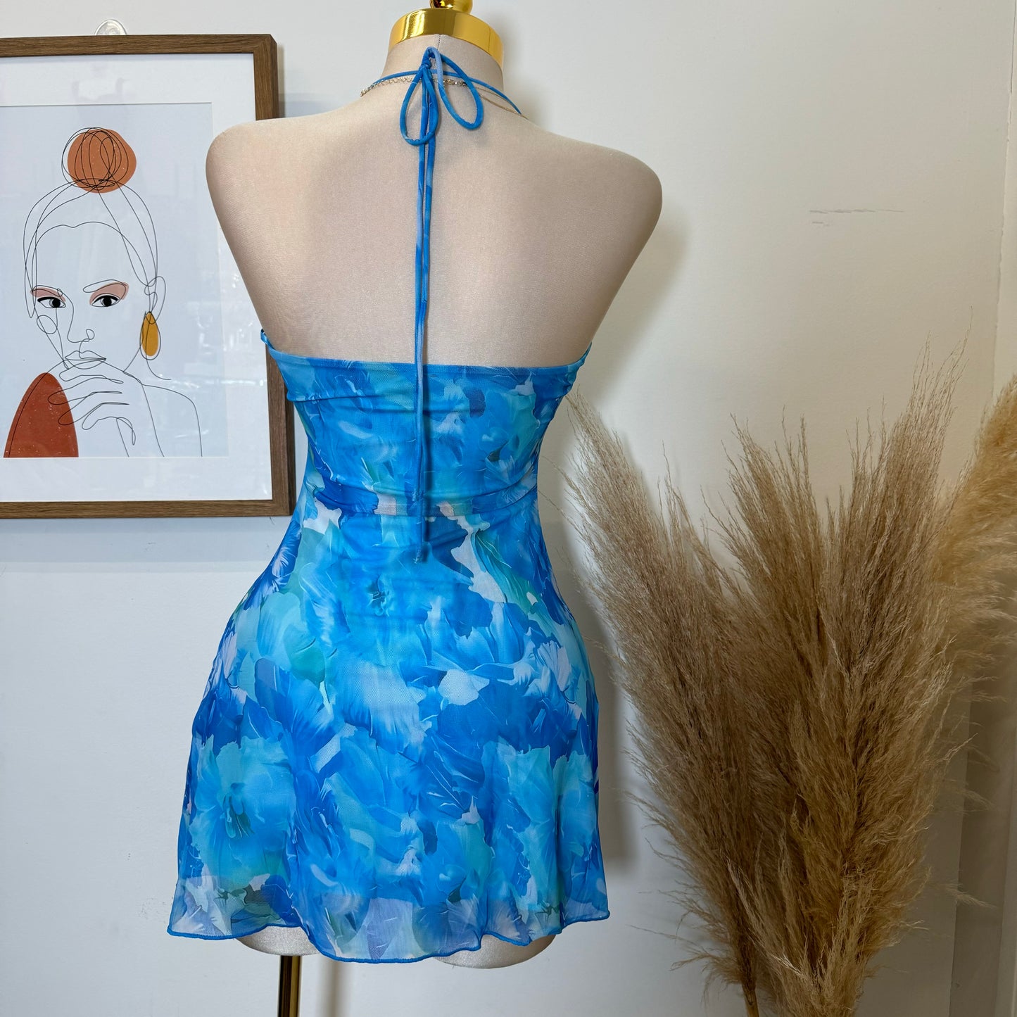 Ay Mama Mesh Dress-Blue