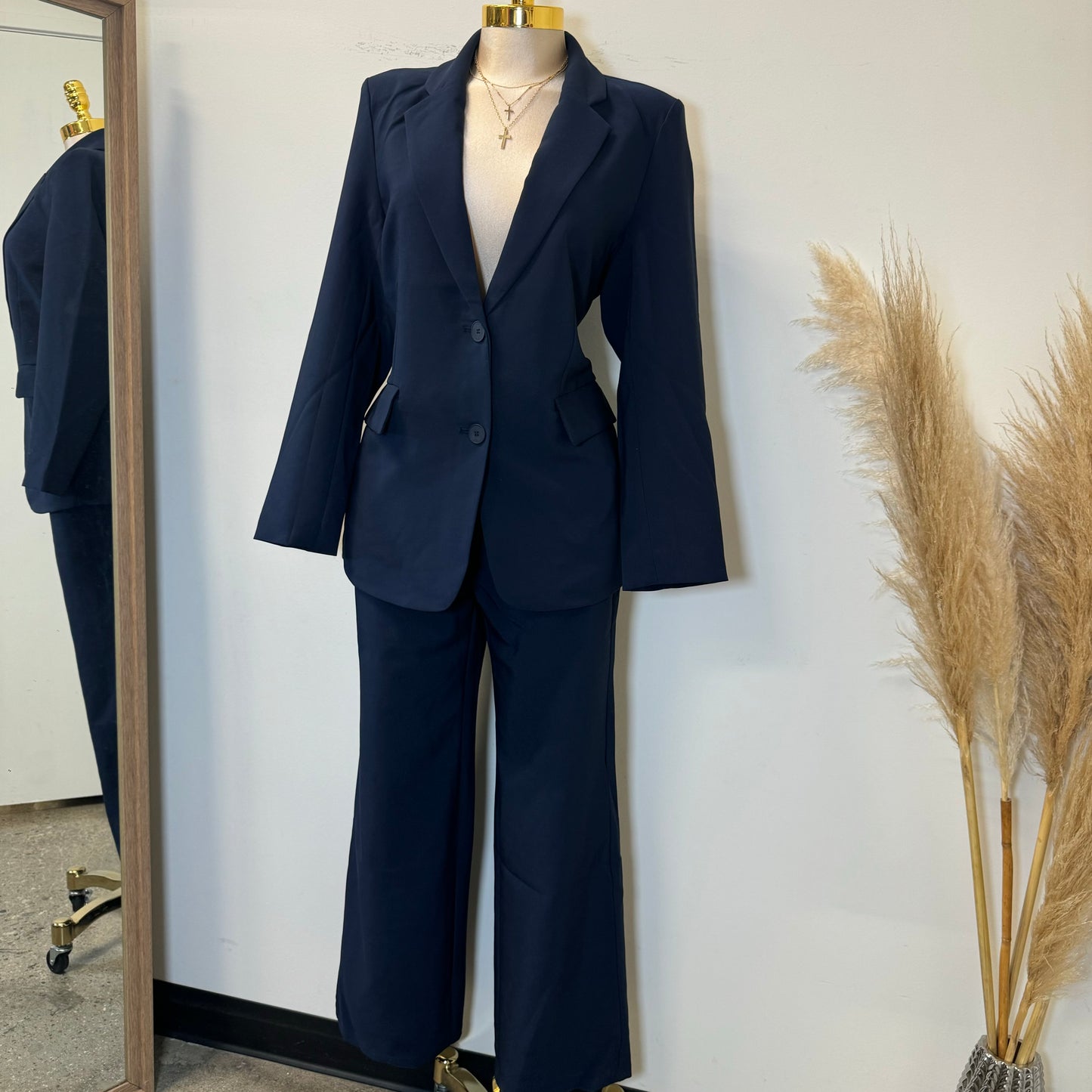 Boss Lady Pant Suit-Navy