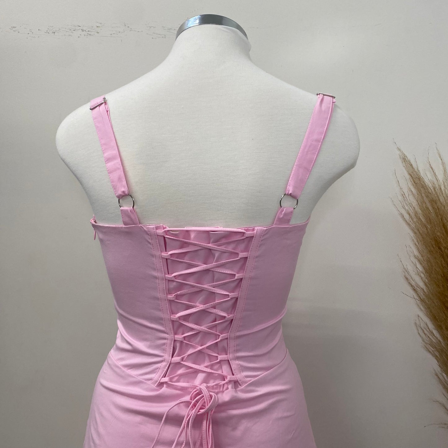 Shayla Corset Dress-Baby Pink