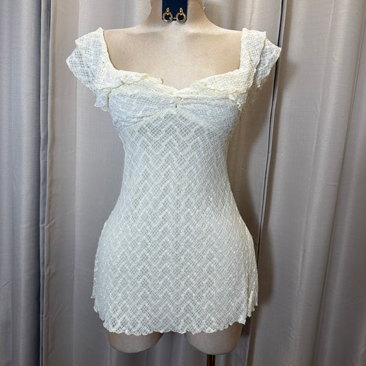 Off shoulder Mini Dress-Ivory