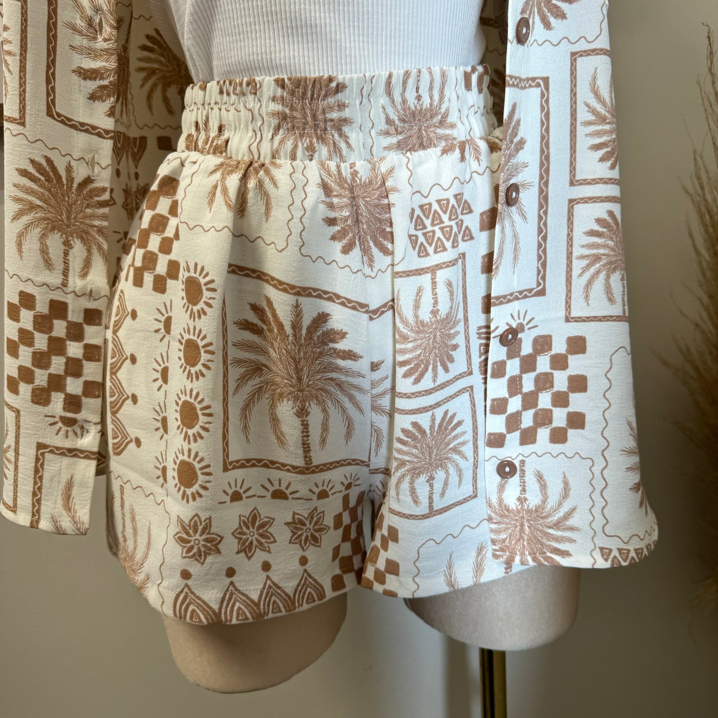 Cancun Short two piece set-Beige