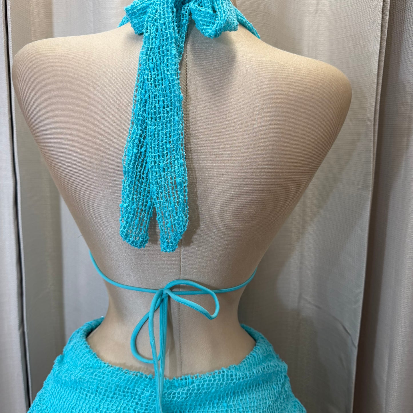 G halter Top and mini skirt-Turquoise