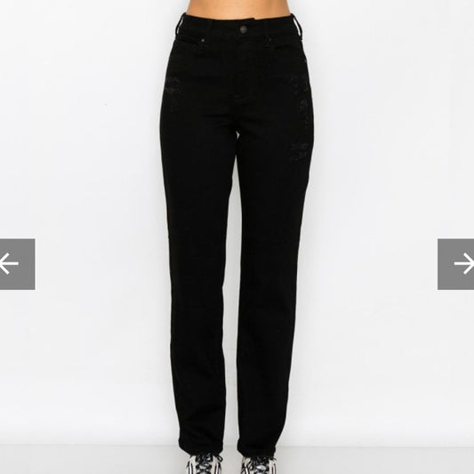90247 Slim Straight Jeans-Black