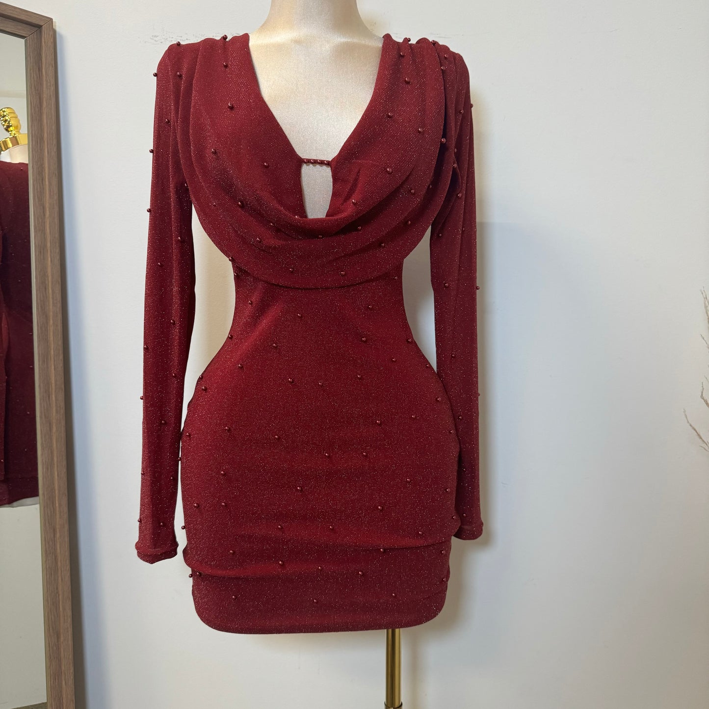 Cherry Lady Dress-Burgundy